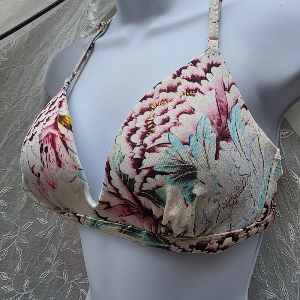Athleta Bikini, String Pink, Cream Bikini Set, Pool, Beach Swimwear Two Piece - Picture 3 of 12